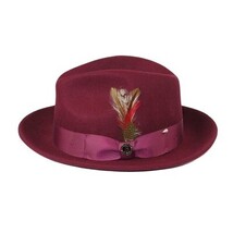 Men Bruno Capelo Hat Australian Wool Fedora Untouchable EXECUTIVE EX324 Burgundy image 3