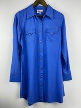 Cowgirl Justice size Medium Women’s Royal Blue Snap Button Western Dress... - $39.99