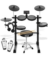 Pyle 8-Piece Electric Drum Set Professional Electronic Drumming Kit Mach... - £340.72 GBP