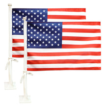 Anley US American Car Window Flags 19&quot;x11&quot; - USA Car Decoration Flag 2 Pack - £12.54 GBP