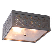 Irvin&#39;s Country Tinware Square Ceiling Light with Chisel in Country Tin - £122.13 GBP