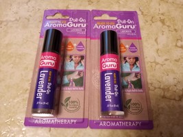 2 Roll On Aroma Guru Aromatherapy Lavender Essential Oil Pure &amp; Natural New - £6.22 GBP