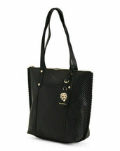 NEW TOMMY BAHAMA BLACK LEATHER TOP ZIP TOTE BAG $248 - $107.99