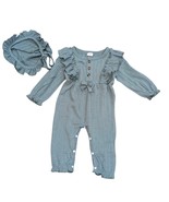 New Infant Girls Boutique 1 Piece Outfit 6/9 Months Mint Green With Bonnet  - $267.90 MXN