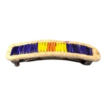 Vintage Native American Handcrafted Leather Hair Barrette Colorful Woven... - $18.69
