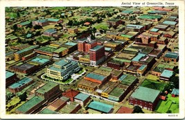 Vtg Postcard Aerial View Greenville Texas - &quot;Whitest People&quot; - £10.61 GBP