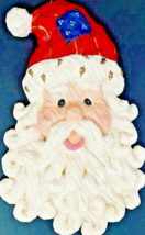 Vintage Chalk Plaster Santa Wall Hanging 12 1/2&quot; x 7 3/4&quot; - $18.69