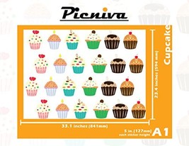 Picniva A1(5&quot;) Cupcake Baby Kid Nursery Room Decal Sticker Clear Vinyl W... - £13.03 GBP