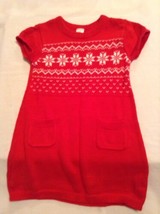 Mothers Day Size 3T Carters dress sweater red short sleeve holiday girls - $16.99