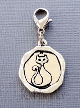 Cat Clip On Charm Pendant Tag Fits link chain C82 - £2.76 GBP