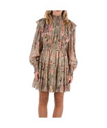 Ulla Johnson Vienne Mini Dress Ivory Print Long Sleeve Mock Neck, Women&#39;... - $143.54