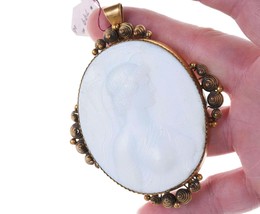 Large Antique French Opaline glass cameo - £352.01 GBP