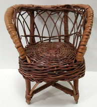 Vintage Wicker Rattan CHAIR Barbie Size Furniture from 1980s  - £10.99 GBP