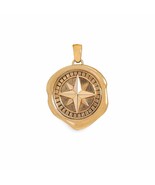 Bronze Wax Seal Compass Pendant 34x24mm - $654.13 MXN