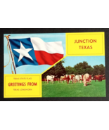 Greetings from Junction Texas Split View Longhorn State Flag TX Postcard... - £7.11 GBP