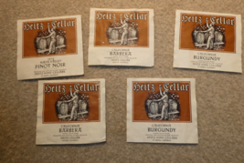 Lot of 5 Vintage 1970s Heitz Wine Cellars California Barbera Bottle Labels - £26.11 GBP