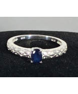 Women&#39;s Madagascar Blue Sapphire Solitaire Ring set in Sterling Silver - £26.34 GBP