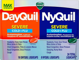 Vicks DayQuil and NyQuil Severe Cold and Flu 24 Liquicaps Exp 03/2026 - $11.87