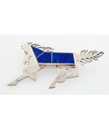 Zuni Lapis Incrustation Argent Sterling Cheval Broche - $2,561.78 MXN