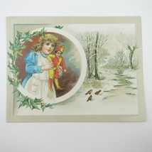 Victorian Trade Card LARGE Woolson Spice Lion Coffee Girl Jester Doll Wi... - £15.94 GBP