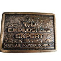 Belt Buckle Atlas Powder Company Explosives Experts Rodeo Western Boom Vtg - $35.99