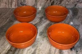 Set Of 4 ROYAL NORFOLK Pumpkin Orange CEREAL/SERVING BOWL-Micro/Dis OK-B... - £47.38 GBP