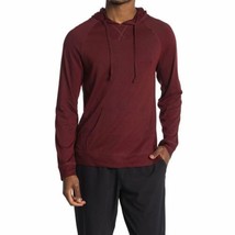 Public Opinion Mens Fineline Hooded Long Sleeve Shirt Size L Burgundy - £11.00 GBP