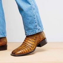 TUCSON Genuine Caiman Belly Skin Cowboy Boot from the Western CollectionMustard image 7