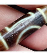 Old Tibetan 2 Eyes Circle and Square Soft Skin Agate stone rare Dzi Bead... - $2,070.59 MXN