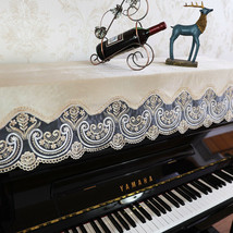 84x37inch Piano Anti-Dust Cover Dust Lace Fabric Cloth Elegant Piano Towel - £42.64 GBP