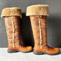 Born Oakdale Over the Knee Shearling &amp; Brown Leather Boots - Women&#39;s Siz... - $94.95