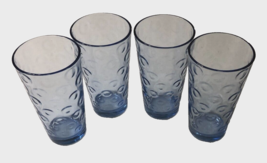 $40 Set of 4 Circleware Pasabahce Turkey Vintage 90s Blue Mirage Azure Glasses - $26.65