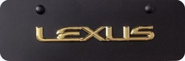 Lexus Mini  3d gold script black Stainless Steel License Plate  4&quot; x 12 &quot; - $59.00