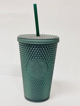 Starbucks Grande Tumbler Studded Matte Green Diamond Rubberized Cold Cup 16oz - £32.70 GBP