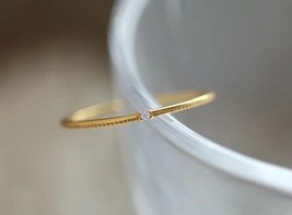 14K Gold Slim Eye Stackable Ring, 925 Silver, minimalistic, adjustable, fine - £18.70 GBP