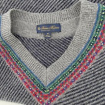 Brooks Brothers Wool V-neck Fair Isle Men&#39;s Sweater Size M - £31.02 GBP