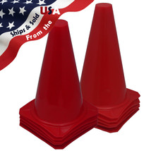 Qty 10 Brand New ~ Us Seller ~ Red Cones 9&quot; Tall Traffic Safety Training - £19.26 GBP