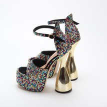 High-Heeled Artificial Diamond Shoes - £197.95 GBP