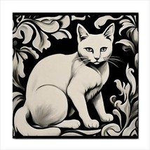White Cat Ceramic Tile Kitty Backsplash Decorative Art - £12.16 GBP