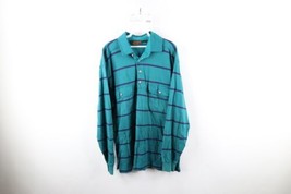 Vtg 90s Eddie Bauer Mens Large Faded Heavyweight Button Down Long Sleeve Polo - £35.26 GBP