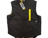 Lee Men&#39;s Medium Zip-Up Dark Brown Sherpa Lined Duck Canvas Workwear Ves... - $19.79