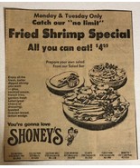 1978 Shoney’s Restaurant Vintage Print Ad Advertisement Birmingham Alaba... - $8.90