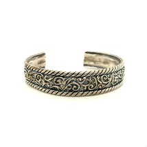 Vintage Sterling Signed Carolyn Pollack Relios Art Nouveau Ornate Bracelet 6 1/2 - £134.53 GBP