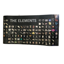 THE ELEMENTS Laminated Illustrated Periodic Table Double Sided 27&quot; x 53&quot;... - $29.99