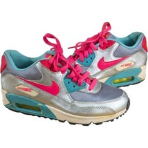 Nike Boys Air Max 90 345017-065 Gray Volt Hyper Jade Pink Shoes Size 5Y - $43.56