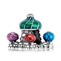 Wow Charms 925 Sterling Silver Charms Colorful Castle Beads Enamel Jewel... - $18.99