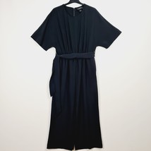 Monki - NEW - Flutter Sleeve Tie Waist Jumpsuit - Black - Small - $27.24