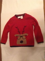 Size 18  24 mo Koala kids sweater reindeer holiday pullover red acrylic new - £12.59 GBP