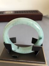 53.5mm Genuine Burmese Grade A Apple Green Jadeite Bangle Bracelet 翡翠玉鐲手鐲蘋果綠 - £208.51 GBP