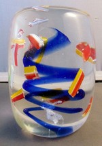 Beautiful Murano Art Glass Barrel Shaped Inside Swirl Murine Paperweight  - £58.84 GBP